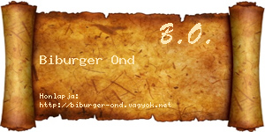Biburger Ond névjegykártya